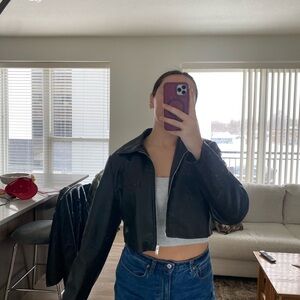 Zara Black Leather Women's Jacket